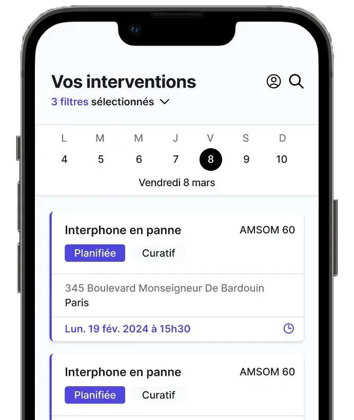 Planifiez vos interventions
