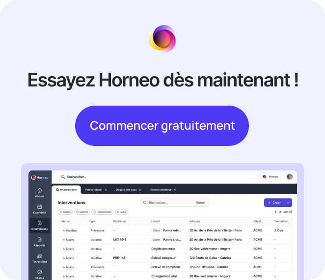 Création de compte sur Horneo
