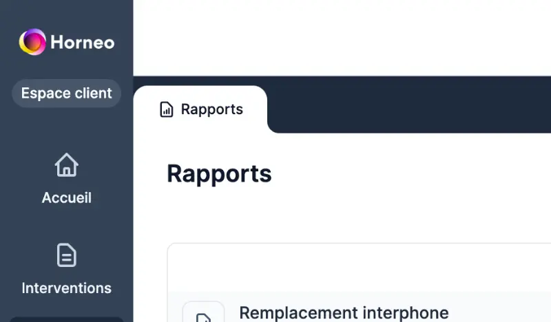 Espace client Horneo