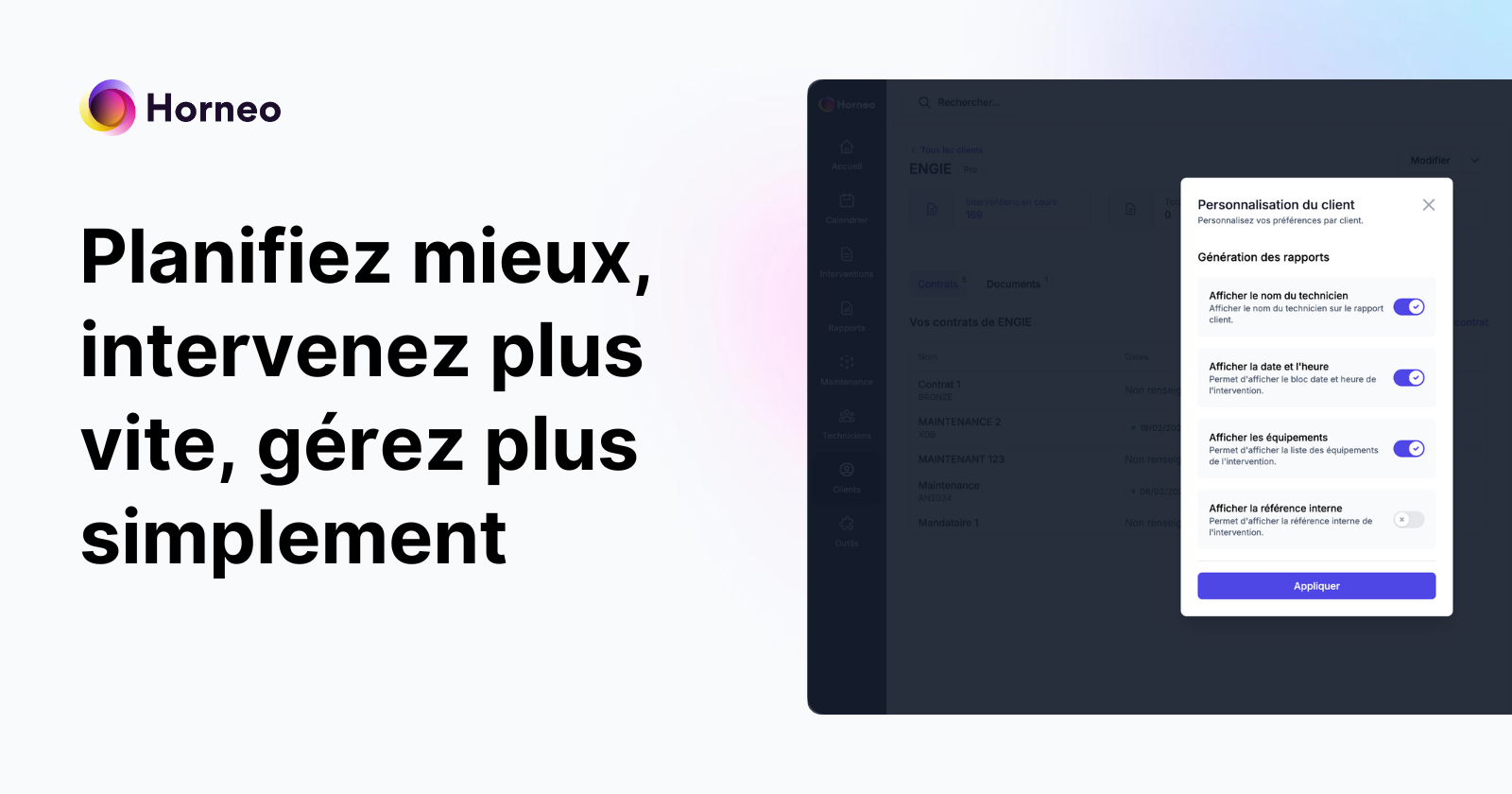 Nouvelles améliorations de l'application Horneo